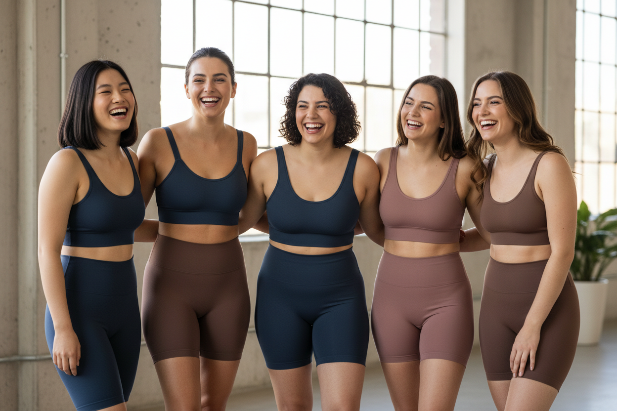 shape wear girls smiling